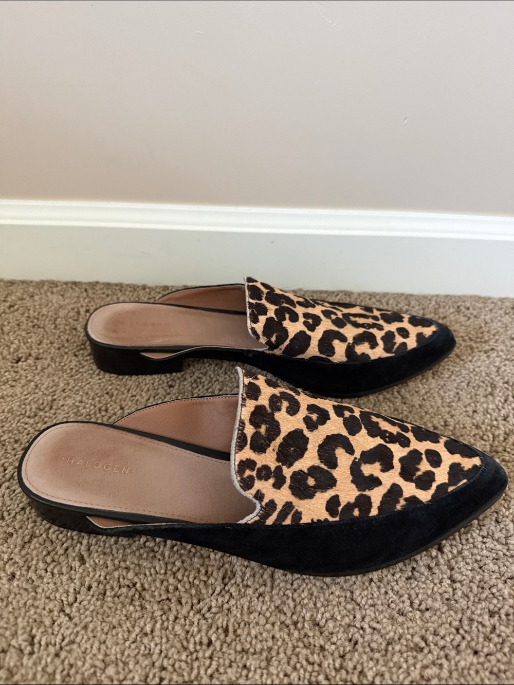 Halogen | Leopard Print, Calf Hair, Pointed Slip-On Mules | Size 9 - Picture 3 of 4